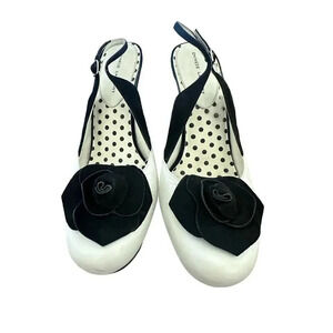 Chinese Laundry Women's Black White Slingback Carrie High Heels Shoes Size 10